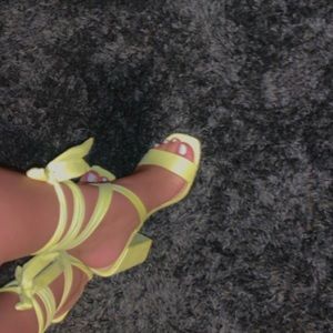 Neon Yellow Strap Heels